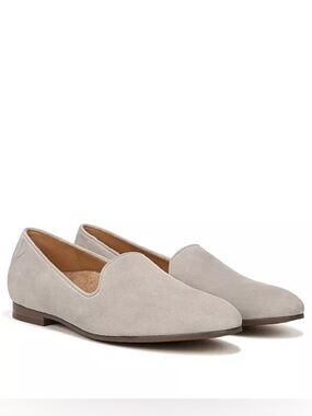 Vionic Suede Taupe Pointed Toe Flat Loafer